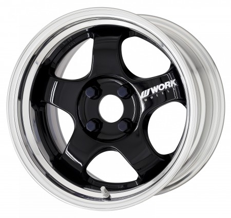 GLOSS BLACK [BLK] CENTRE DISK WITH POLISHED ANODIZED STEP RIM