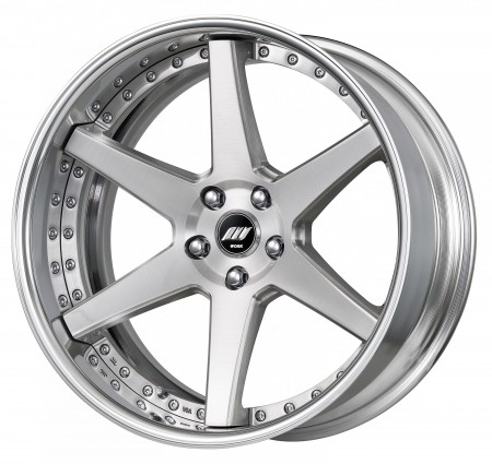 BRUSHED [BRU] DEEP CONCAVE CENTRE DISK, POLISHED ANODIZED FLAT RIM WITH CHROME RIVETS