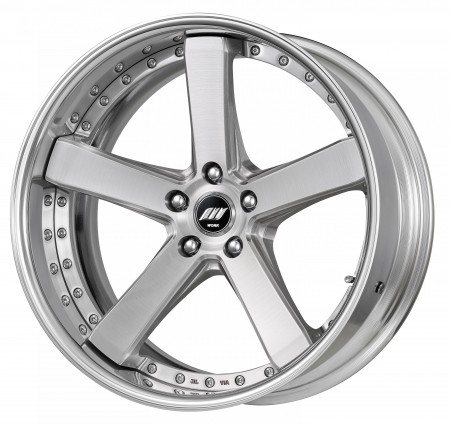 BRUSHED [BRU] MIDDLE CONCAVE CENTRE DISK, POLISHED ANODIZED FLAT RIM WITH CHROME RIVETS