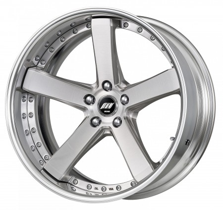 BRUSHED [BRU] DEEP CONCAVE CENTRE DISK, POLISHED ANODIZED FLAT RIM WITH CHROME RIVETS