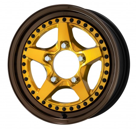 IMPERIAL GOLD [IPG] CENTRE DISK, GLOSS BRONZE ANODIZED STEP RIM WITH BLACK RIVETS