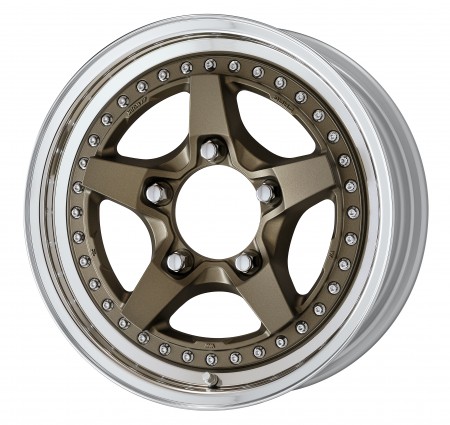 AHG BRONZE [AHG] CENTRE DISK, POLISHED ANODIZED STEP RIM WITH CHROME RIVETS