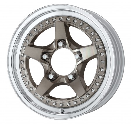 TRANS GRAY POLISH [TGP] CENTRE DISK, POLISHED ANODIZED STEP RIM WITH CHROME RIVETS
