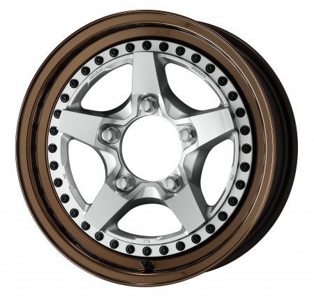 CUT CLEAR [MSP] CENTRE DISK, GLOSS BRONZE ANODIZED STEP RIM WITH BLACK RIVETS