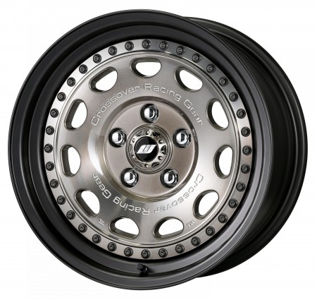 TRANS GRAY POLISH [TGP2] CENTRE DISK, MATT BLACK ANODIZED STEP RIM WITH BLACK RIVETS