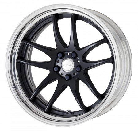 MATT BLACK [MBL] DEEP CONCAVE CENTRE DISK WITH POLISHED ANODIZED STEP RIM