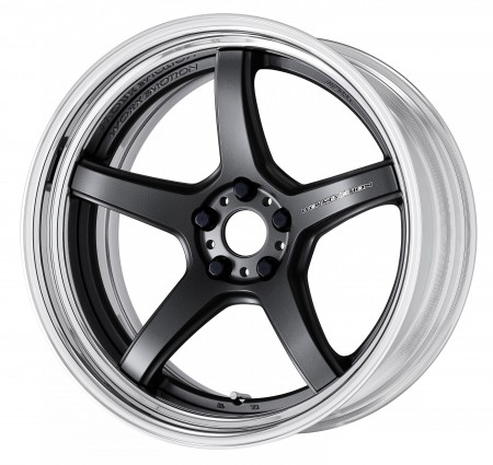 MATT GUNMETAL [MGM] DEEP CONCAVE CENTRE DISK WITH POLISHED ANODIZED STEP RIM