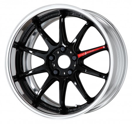 GLOSS BLACK [BLK] MID CONCAVE CENTRE DISK WITH POLISHED ANODIZED FLAT RIM