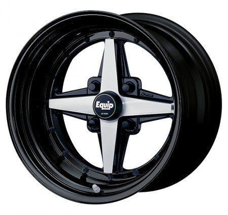 BLACK CUT CLEAR [BP] CENTRE DISK, GLOSS BLACK ANODIZED STEP RIM WITH BLACK RIVETS