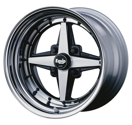 BLACK CUT CLEAR [BP] CENTRE DISK, POLISHED ANODIZED STEP RIM WITH BLACK RIVETS