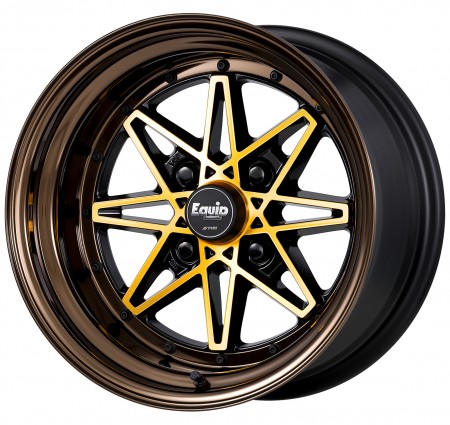 BLACK IMPERIAL GOLD [BPI] CENTRE DISK, GLOSS BRONZE ANODIZED STEP RIM WITH BLACK RIVETS