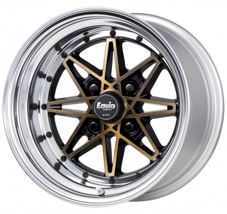 BLACK CLEAR BRONZE [BPB] CENTRE DISK, POLISHED ANODIZED STEP RIM WITH BLACK RIVETS