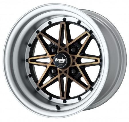 BLACK CLEAR BRONZE [BPB] CENTRE DISK, BRUSHED ANODIZED STEP RIM WITH BLACK RIVETS