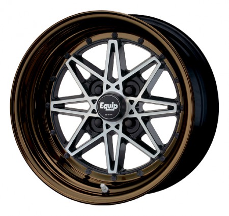 BLACK CUT CLEAR [BP] CENTRE DISK, GLOSS BRONZE ANODIZED STEP RIM WITH BLACK RIVETS