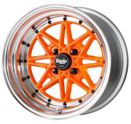 MANDARIN ALERT [MAO] CENTRE DISK, POLISHED ANODIZED STEP RIM WITH BLACK RIVETS