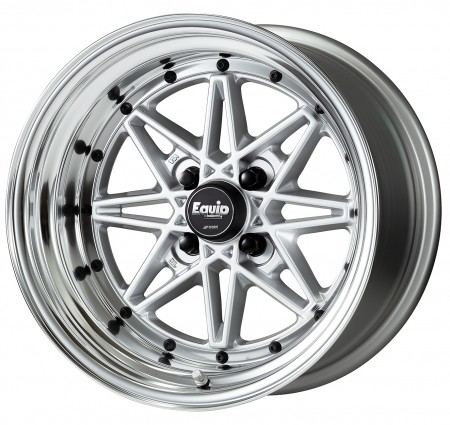 GLOSS SILVER [SIL] CENTRE DISK, POLISHED ANODIZED STEP RIM WITH BLACK RIVETS