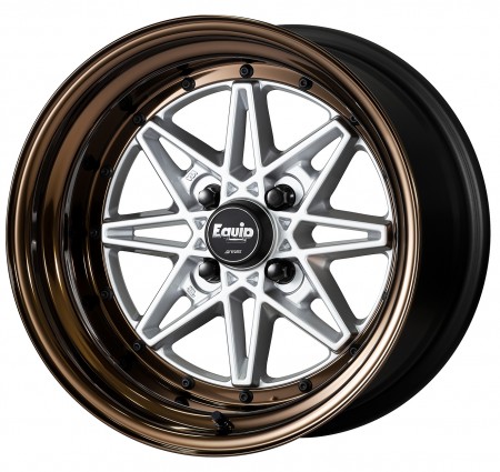 GLOSS SILVER [SIL] CENTRE DISK, GLOSS BRONZE ANODIZED STEP RIM WITH BLACK RIVETS