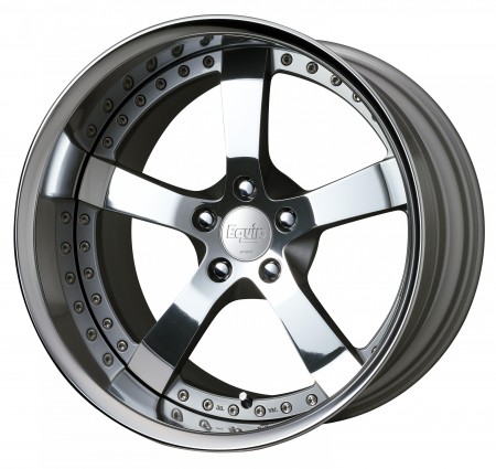 COMPOSITE BUFFED SILVER [CBS] CENTRE DISK, POLISHED ANODIZED FLAT RIM WITH CHROME RIVETS