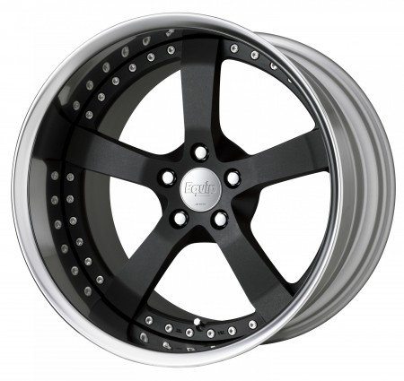 BLACK ANODIZED [SKA/B] CENTRE DISK, POLISHED ANODIZED FLAT RIM WITH CHROME RIVETS