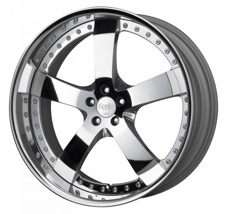 BUFFED FINISHED [BBF] CENTRE DISK, POLISHED ANODIZED FLAT RIM WITH CHROME RIVETS