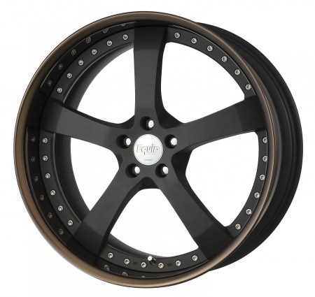 BLACK ANODIZED [SKA/B] CENTRE DISK, GLOSS BRONZE ANODIZED FLAT RIM WITH CHROME RIVETS