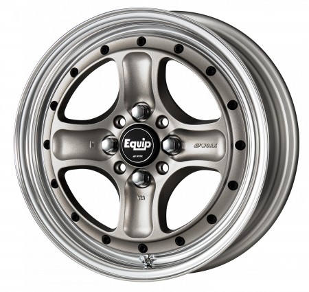 BRUT SILVER [BSL] CENTRE DISK, POLISHED ANODIZED STEP RIM WITH BLACK RIVETS [OVERHEAD TYPE]