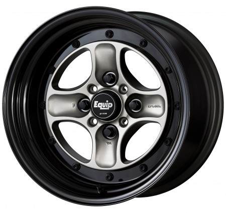 BRUT SILVER [BSL] CENTRE DISK, GLOSS BLACK ANODIZED STEP RIM WITH BLACK RIVETS