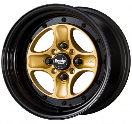 SPRINT GOLD [SGL] CENTRE DISK, GLOSS BLACK ANODIZED STEP RIM WITH BLACK RIVETS