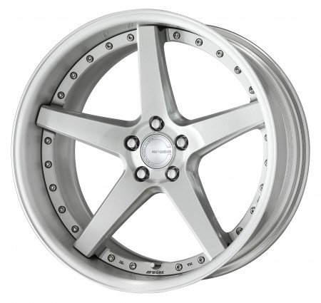 BRUSHED [BRU] DEEP CONCAVE CENTRE DISK, POLISHED ANODIZED FLAT RIM WITH CHROME RIVETS