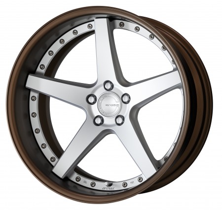 MATT SILVER [MSL] DEEP CONCAVE CENTRE DISK, MATT BLACK ANODIZED FLAT RIM WITH CHROME RIVETS