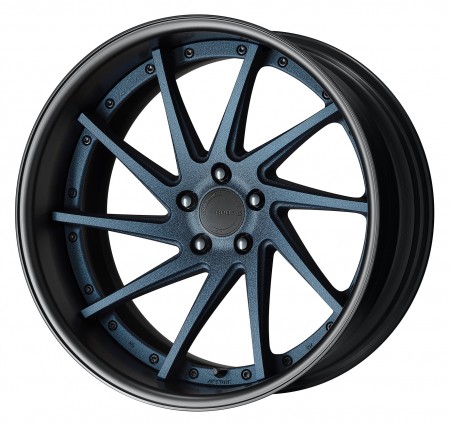 TEXTURE NAVY BLUE [TXNB] DEEP CONCAVE CENTRE DISK, MATT BLACK ANODIZED FLAT RIM WITH BLACK RIVETS