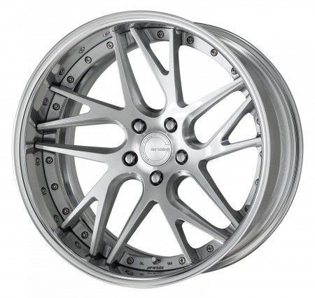 BRUSHED [BRU] DEEP CONCAVE CENTRE DISK, POLISHED ANODIZED FLAT RIM WITH CHROME RIVETS