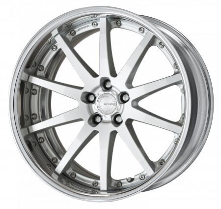 MATT SILVER [MSL] CENTRE DISK, POLISHED ANODIZED FLAT RIM WITH CHROME RIVETS