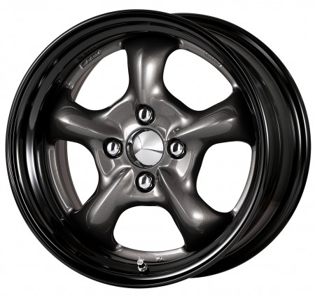 GLOSS GUNMETAL [GM] CENTRE DISK WITH GLOSS BLACK ANODIZED STEP RIM