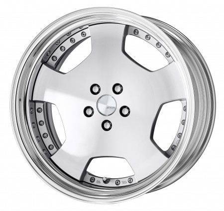 CUT CLEAR [MSP] CENTRE DISK, POLISHED ANODIZED STEP RIM WITH CHROME RIVETS