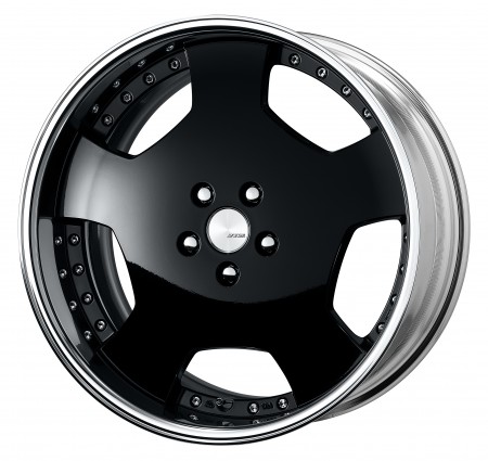 GLOSS BLACK [BLK] CENTRE DISK, POLISHED ANODIZED FLAT RIM WITH CHROME RIVETS
