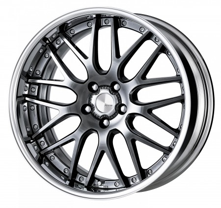 GLIM BLACK [GTK] CENTRE DISK, POLISHED ANODIZED FLAT RIM WITH CHROME RIVETS