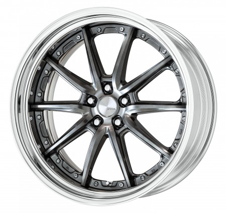 GLIM BLACK [GTK] CENTRE DISK, POLISHED ANODIZED STEP RIM WITH CHROME RIVETS