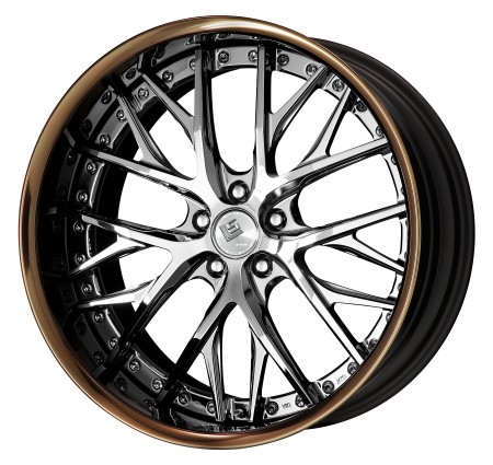 SUPER CHROME [SC] CENTRE DISK, GLOSS BRONZE ANODIZED FLAT RIM WITH CHROME RIVETS