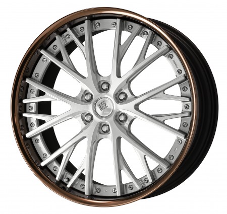 BRUSHED [BRU] CENTRE DISK, GLOSS BRONZE ANODIZED FLAT RIM WITH CHROME RIVETS