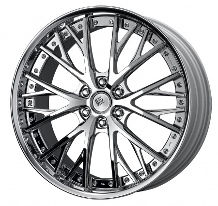 SUPER CHROME [SC] CENTRE DISK, POLISHED ANODIZED FLAT RIM WITH CHROME RIVETS