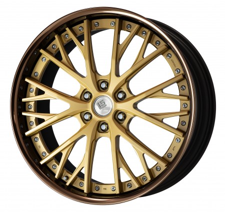 GOLD [GLD] CENTRE DISK, GLOSS BRONZE ANODIZED FLAT RIM WITH CHROME RIVETS