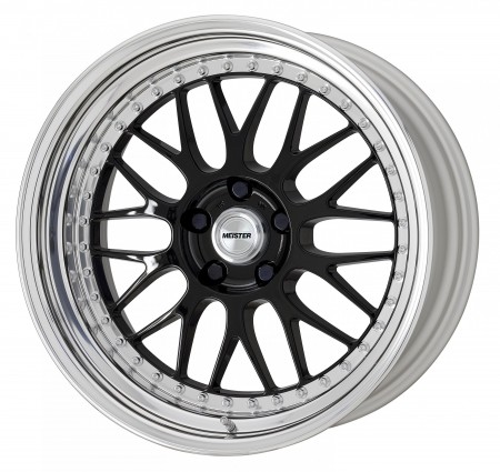 GLOSS BLACK [BLK] CENTRE DISK, POLISHED ANODIZED STEP RIM WITH CHROME RIVETS