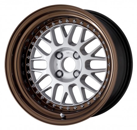 SILVER [SIL] CENTRE DISK, GLOSS BRONZE ANODIZED STEP RIM WITH CHROME RIVETS