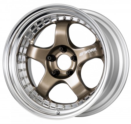 HYPER GOLD [HPG] CENTRE DISK, POLISHED ANODIZED STEP RIM WITH CHROME RIVETS