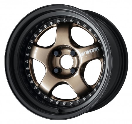 HYPER GOLD [HPG] CENTRE DISK, MATT BLACK ANODIZED STEP RIM WITH CHROME RIVETS