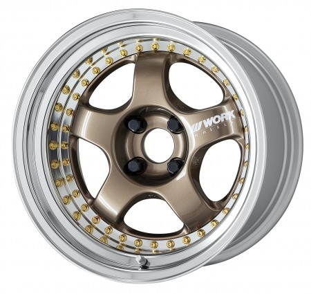 HYPER GOLD [HPG] CENTRE DISK, POLISHED ANODIZED STEP RIM WITH GOLD RIVETS