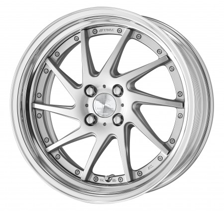 LIGHT GRAY SILVER [LGS] CENTRE DISK, POLISHED ANODIZED STEP RIM WITH CHROME RIVETS