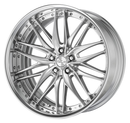 GLIM BRIGHT SILVER [GBS] CENTRE DISK, POLISHED ANODIZED FLAT RIM WITH CHROME RIVETS