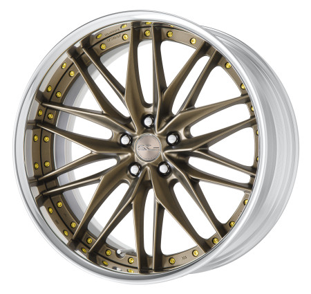 AHG BRONZE [AHG2] CENTRE DISK, POLISHED ANODIZED FLAT RIM WITH GOLD RIVETS